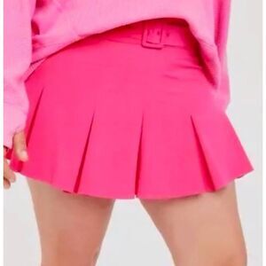 Aerie Skort Women's XXS Pink Mini Belted Pleated Skirt Pickleball Tennis